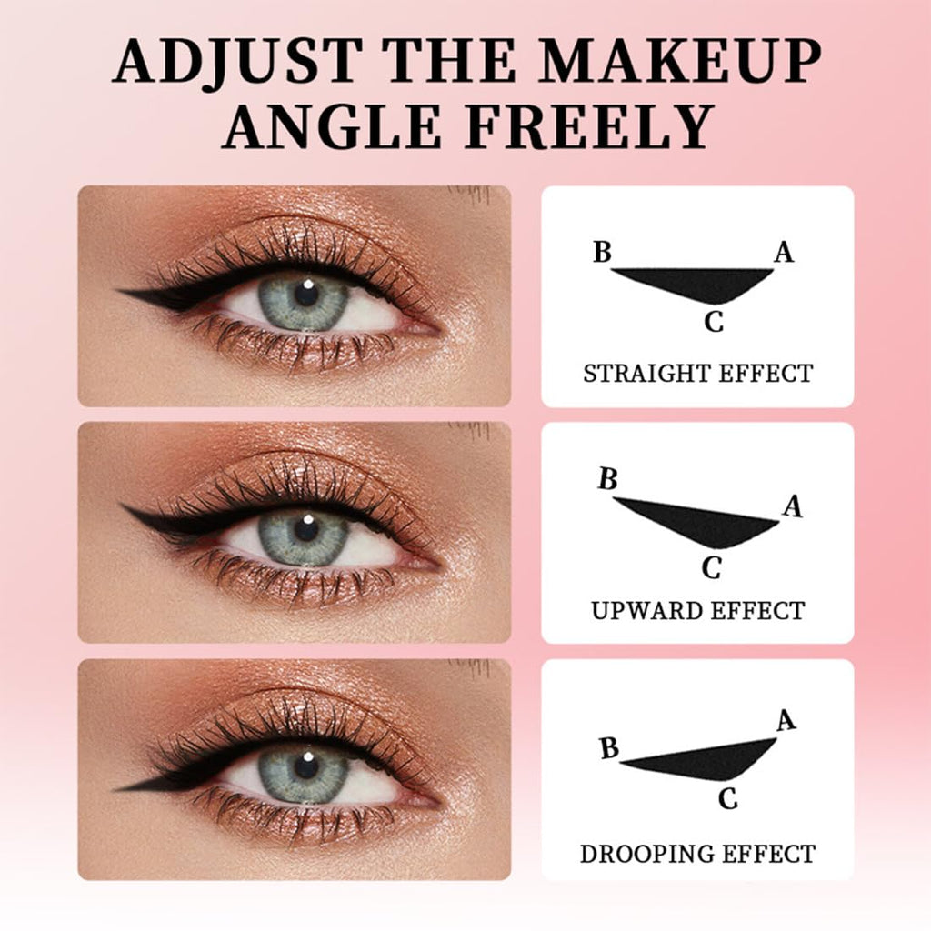 2PCS Black and Brown Eyeliner Stamp Set,2025 New Foldable Gel Eyeliner Stamp Pencil,Double Ended Marker Gel,Long-Lasting Waterproof Quick Drying Natural Smudge Resistan for Beginners