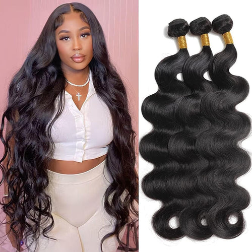 Body Wave Bundles Human Hair 18 20 22 Inch 10A Brazilian Body Wave Human Hair Bundles 100% Unprocessed Full and Thick