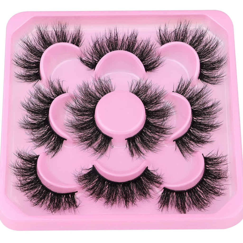 3D Mink Lashes Fluffy False Eyelashes Dramatic Lashes Mink Strip Lashes round Shaped and Fluttery Fake Eyelashes 18Mm Length Reusable Lash