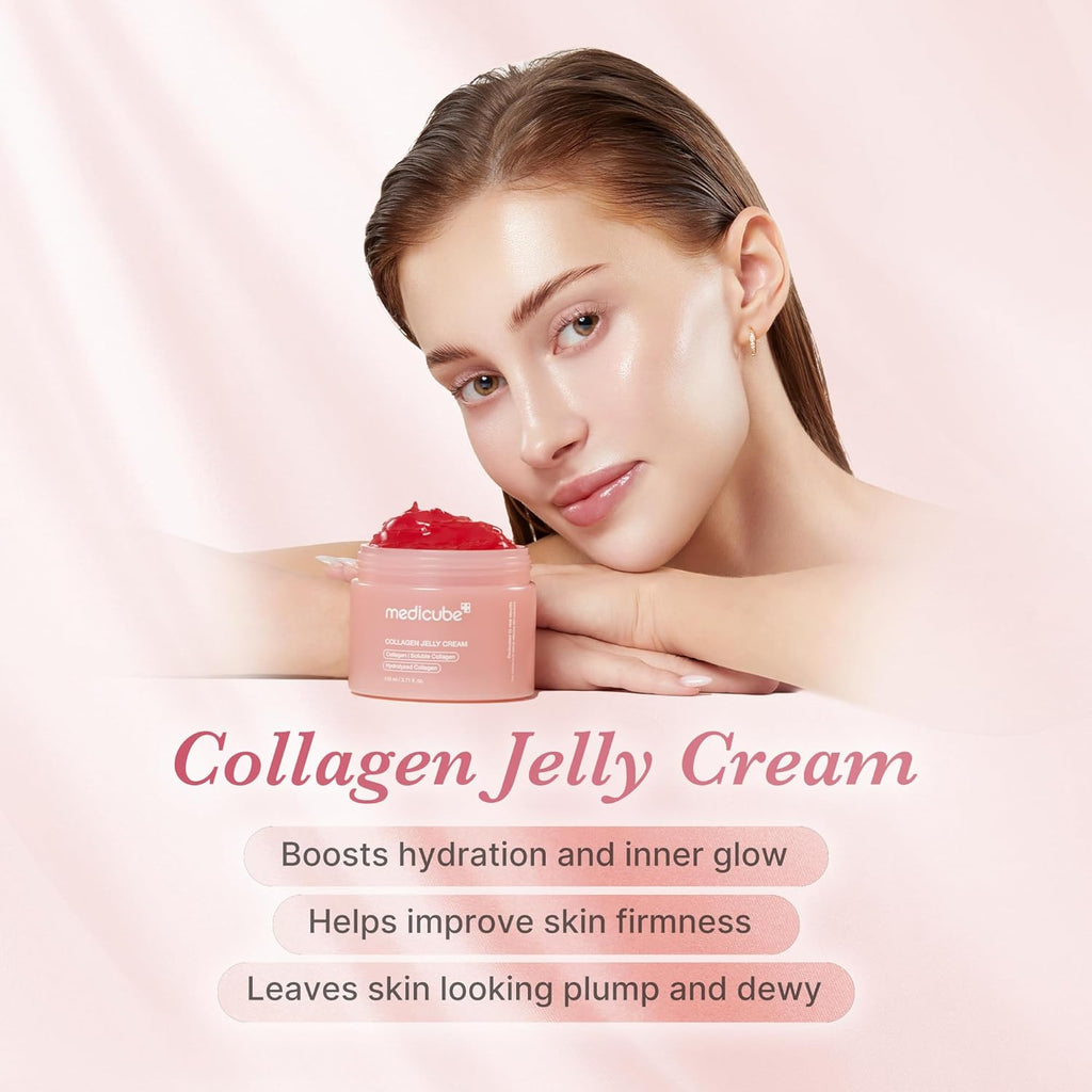 Pink Glass Glow Duo for Uneven Skin: Collagen Jelly Cream 110Ml and Salmon DNA PDRN Pink Collagen Jelly Gel Mask (4Ea)