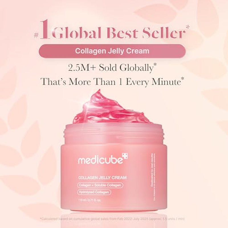 Pink Glass Glow Duo for Uneven Skin: Collagen Jelly Cream 110Ml and Salmon DNA PDRN Pink Collagen Jelly Gel Mask (4Ea)