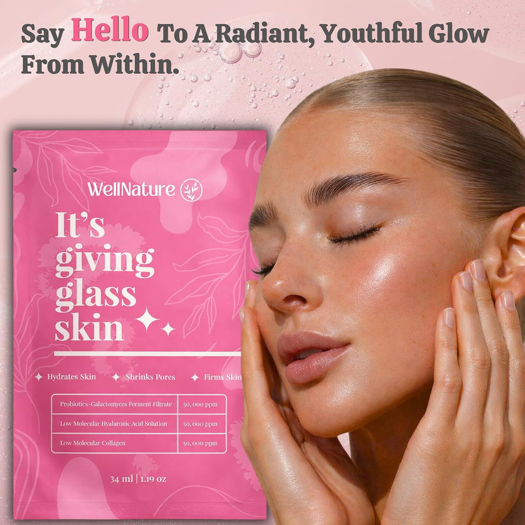 Wellnature Bio-Collagen Overnight Face Mask, Hydrogel Sleeping Mask, Deep Hydration, Oligo Hyaluronic Acid, Glass Skin Treatment, Transparent Mask Skincare Gift Set, Pack of 4