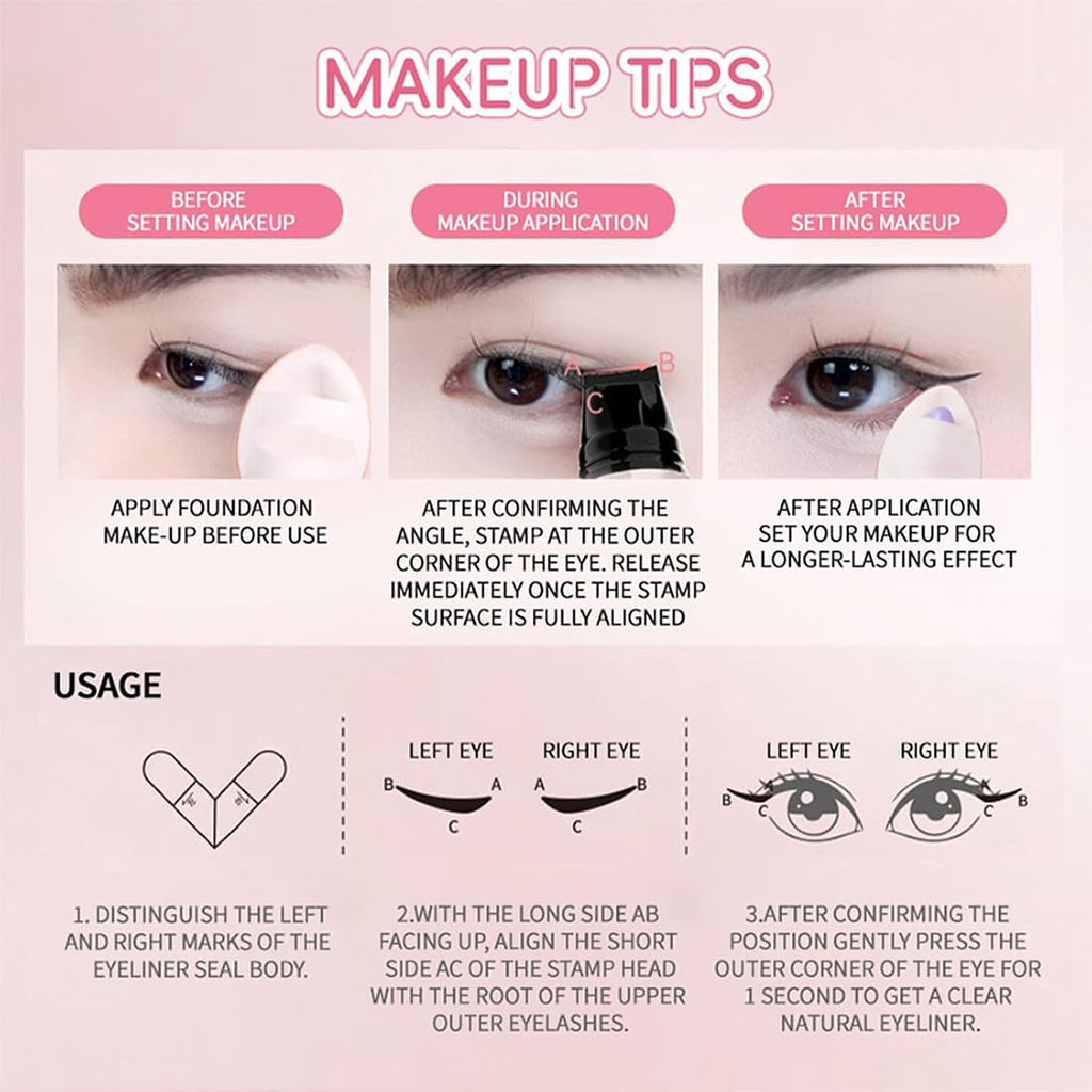 2PCS Black and Brown Eyeliner Stamp Set,2025 New Foldable Gel Eyeliner Stamp Pencil,Double Ended Marker Gel,Long-Lasting Waterproof Quick Drying Natural Smudge Resistan for Beginners