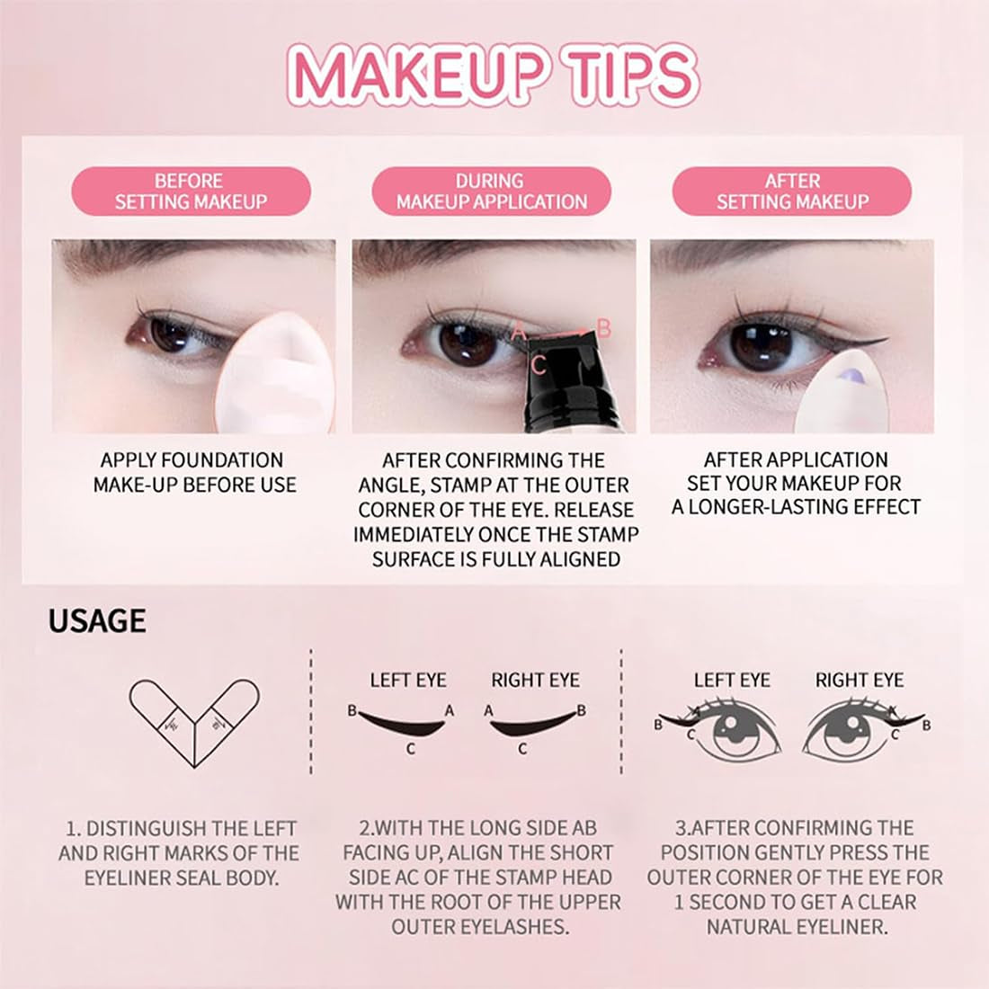 2PCS Black and Brown Eyeliner Stamp Set,2025 New Foldable Gel Eyeliner Stamp Pencil,Double Ended Marker Gel,Long-Lasting Waterproof Quick Drying Natural Smudge Resistan for Beginners