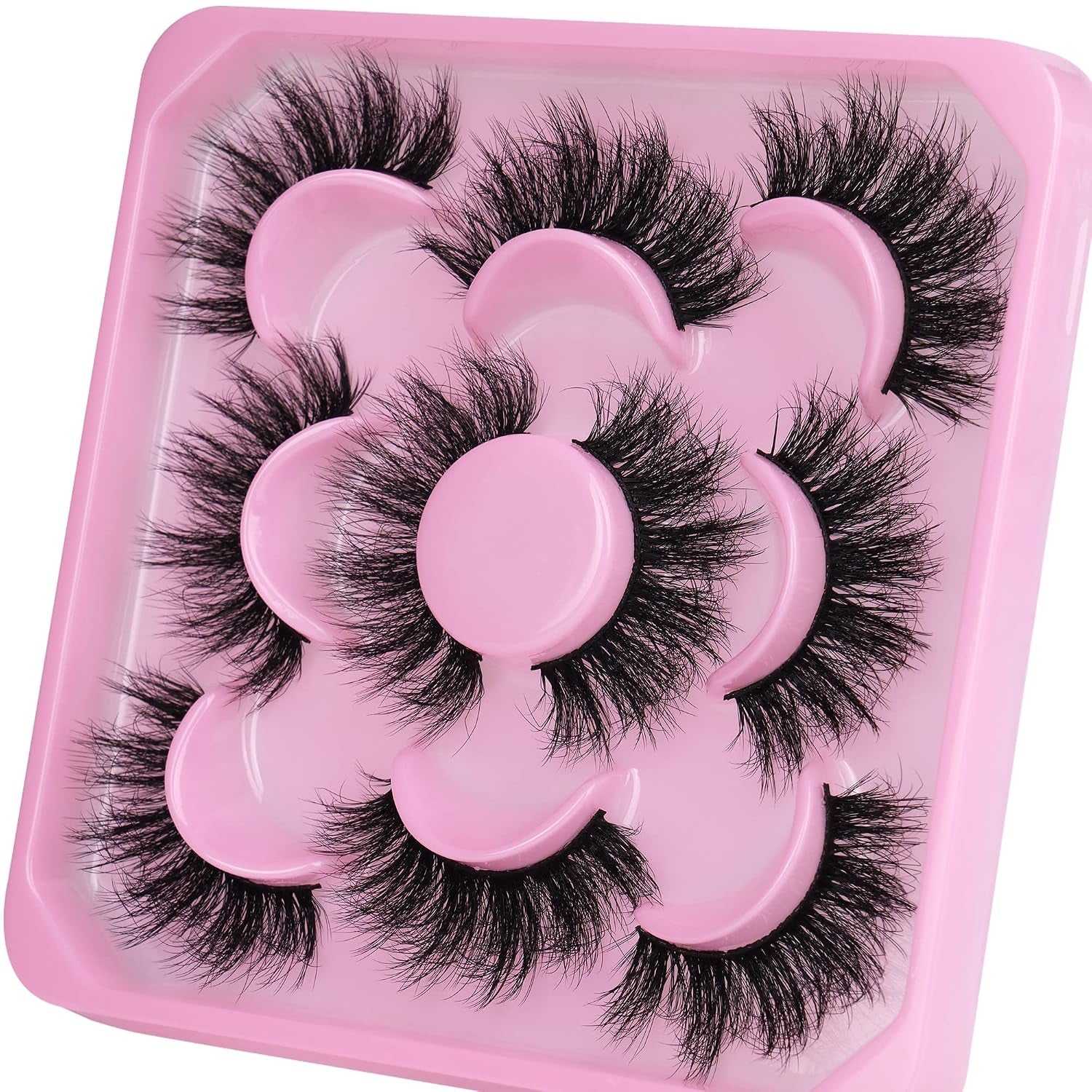 3D Mink Lashes Fluffy False Eyelashes Dramatic Lashes Mink Strip Lashes round Shaped and Fluttery Fake Eyelashes 18Mm Length Reusable Lash