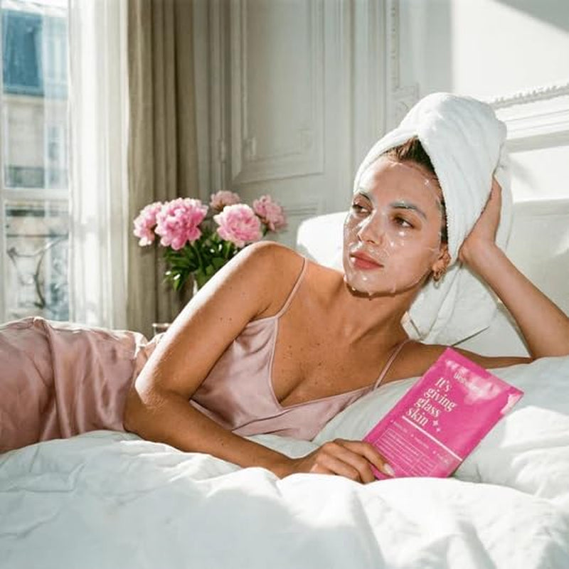 Wellnature Bio-Collagen Overnight Face Mask, Hydrogel Sleeping Mask, Deep Hydration, Oligo Hyaluronic Acid, Glass Skin Treatment, Transparent Mask Skincare Gift Set, Pack of 4