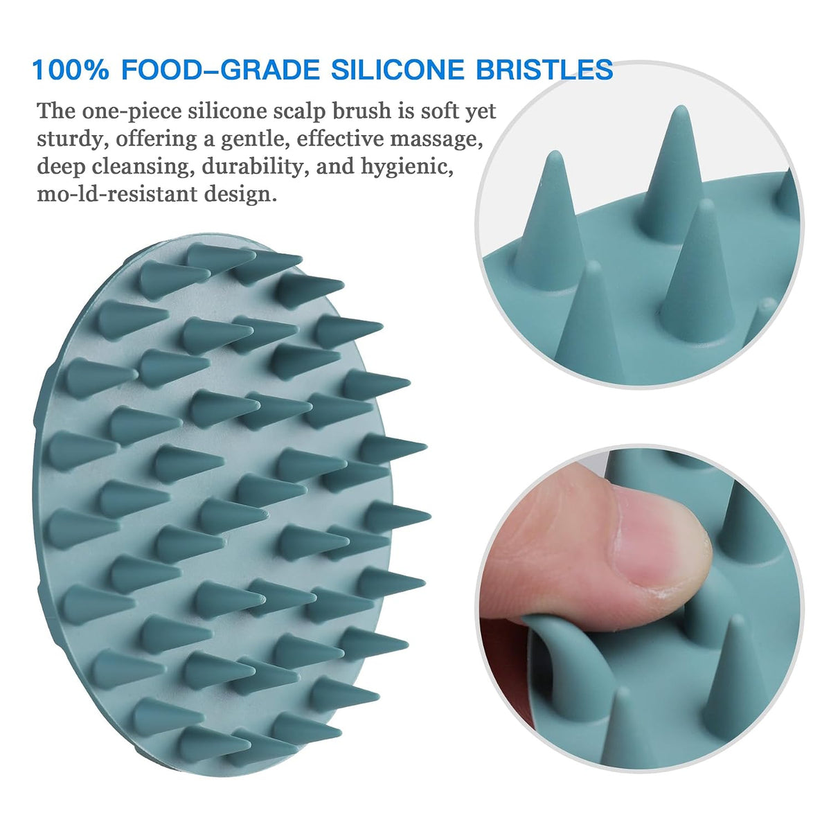 Revitalize Your Scalp with the One-Piece Silicone Scalp Massager Shampoo Brush in Dark Green