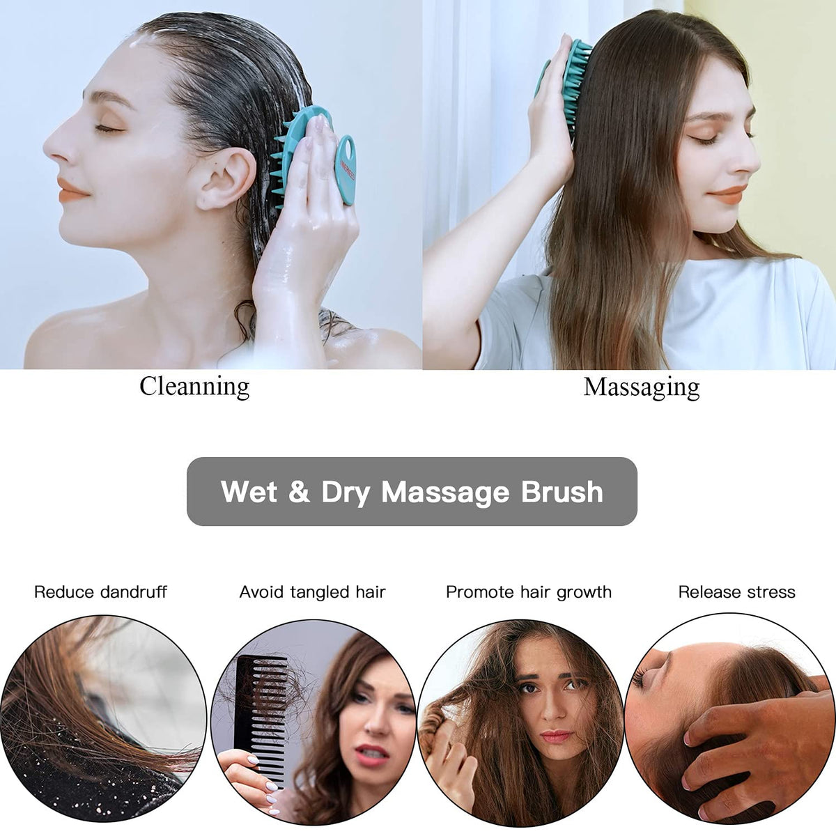 Revitalize Your Scalp with the One-Piece Silicone Scalp Massager Shampoo Brush in Dark Green