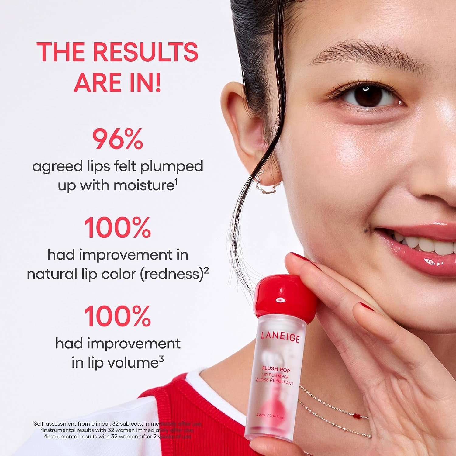 Revitalize Your Smile with LANEIGE Flush Pop Peptide Lip Gloss Treatment - Plumping, Volumizing Cooling Gel for Luscious Lips