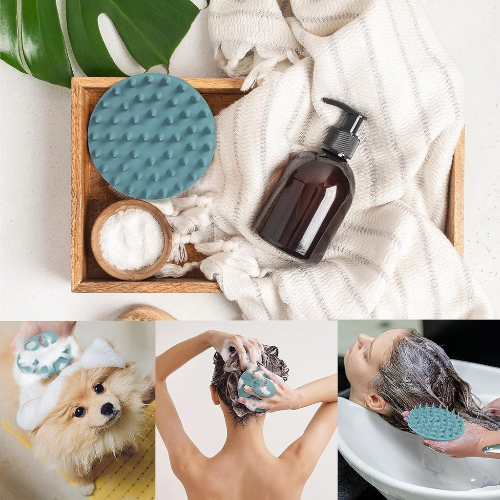 Revitalize Your Scalp with the One-Piece Silicone Scalp Massager Shampoo Brush in Dark Green