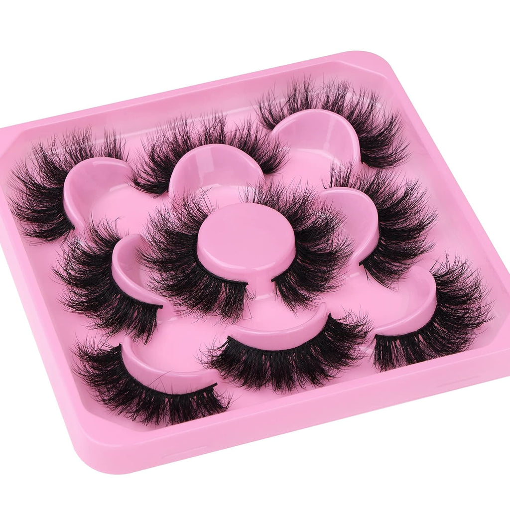 3D Mink Lashes Fluffy False Eyelashes Dramatic Lashes Mink Strip Lashes round Shaped and Fluttery Fake Eyelashes 18Mm Length Reusable Lash