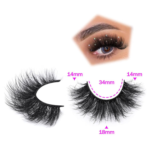 3D Mink Lashes Fluffy False Eyelashes Dramatic Lashes Mink Strip Lashes round Shaped and Fluttery Fake Eyelashes 18Mm Length Reusable Lash