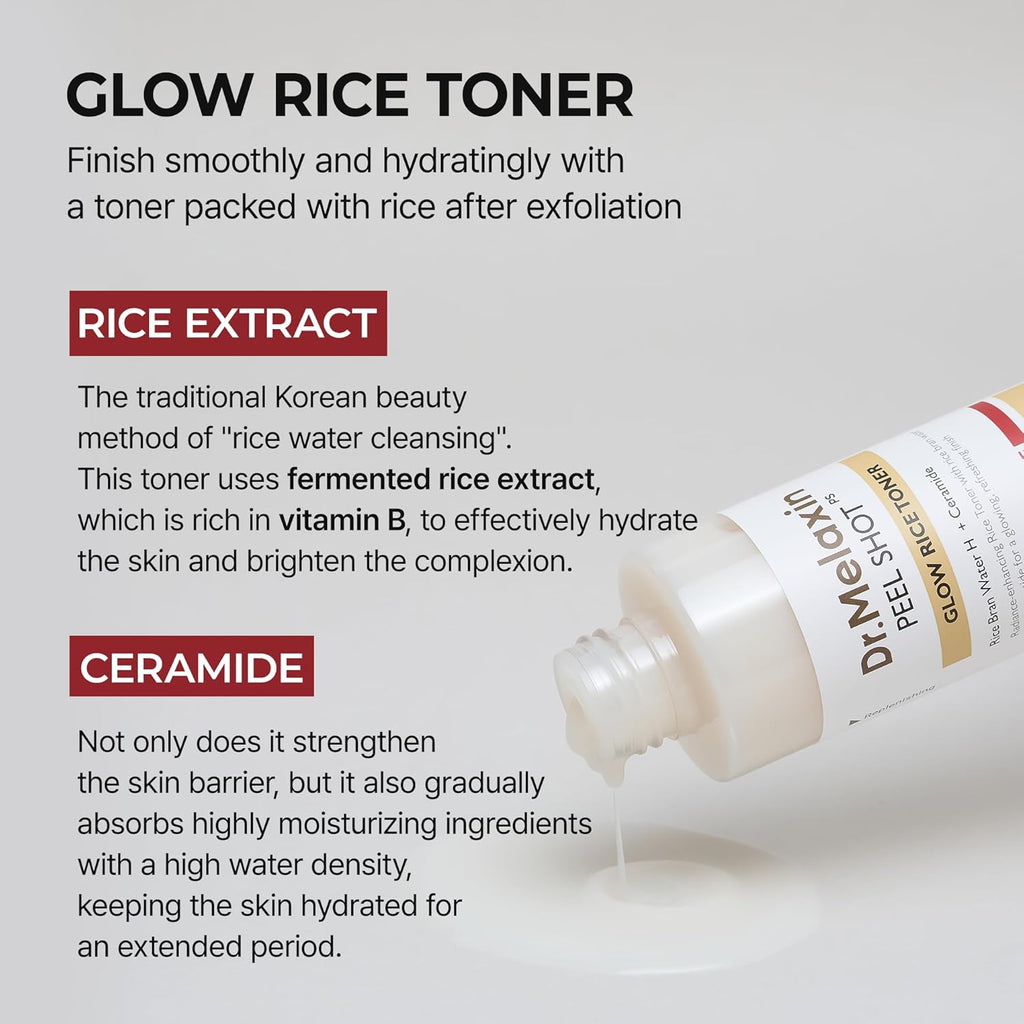 Peel Shot Care Set Black Rice Peeling White Rice Peel Shot Toner Korean Skin Care Cosmetics