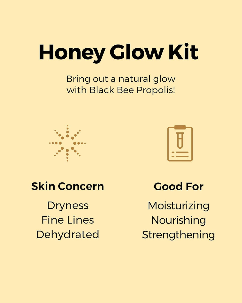 Revitalize Your Skin with the Honey Glow Kit: Propolis Toner, Serum & Cream - Travel-Friendly 3 Piece Set for Deep Hydration and Nourishment