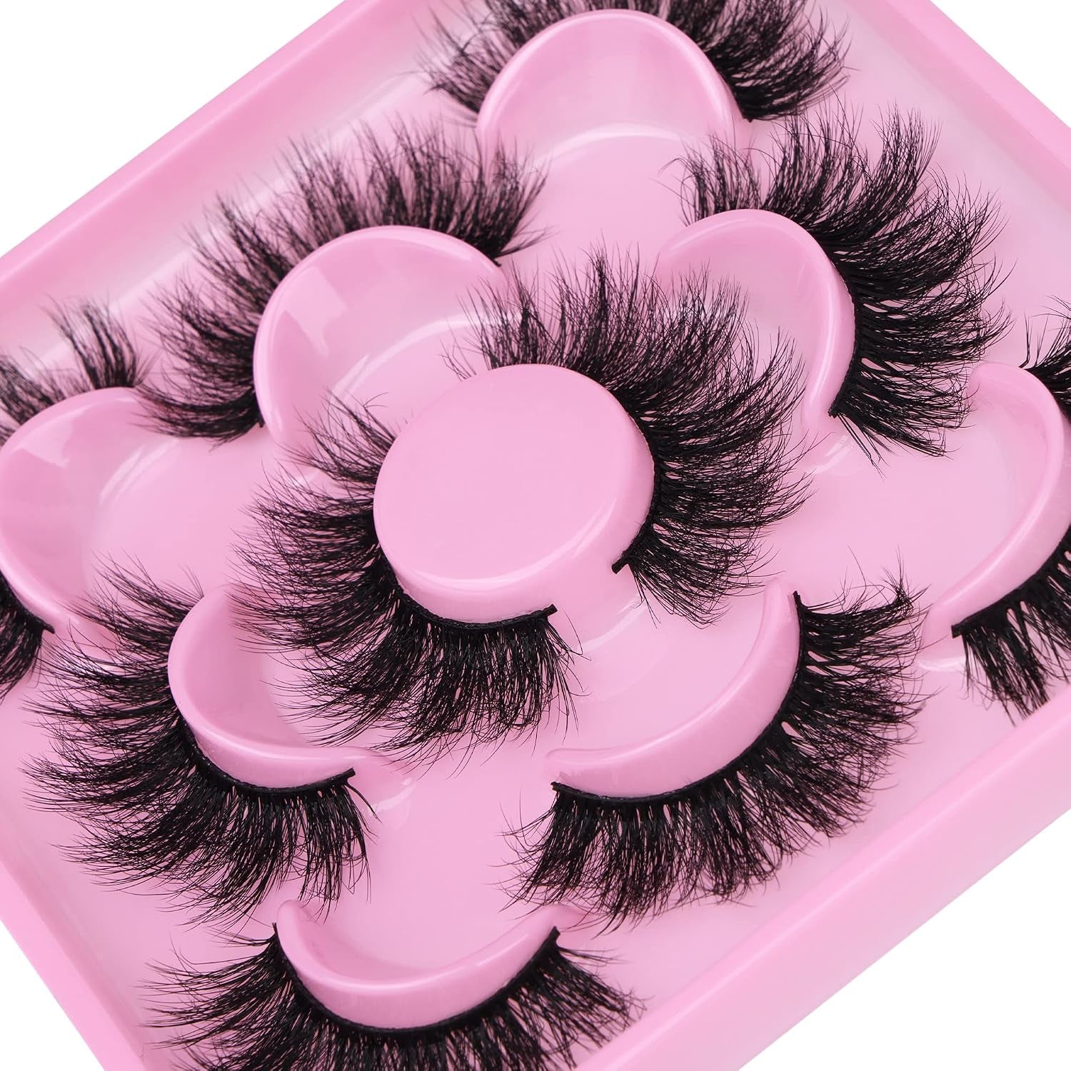3D Mink Lashes Fluffy False Eyelashes Dramatic Lashes Mink Strip Lashes round Shaped and Fluttery Fake Eyelashes 18Mm Length Reusable Lash