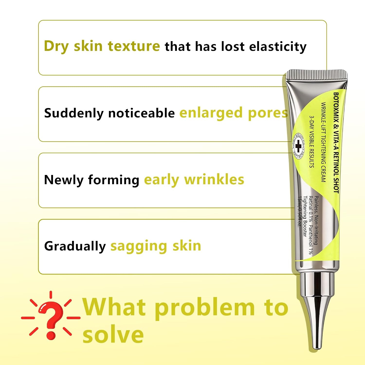Botoxmix & Vita a Retinal Shot Tightening Booster | Wrinkle-Lift Tightening Cream, Collagen Lifting Serum, Retinoid for Anti-Aging, Pore Minimizer, Wrinkles & Fine Lines, Firmer Skin (15Ml X 2 PCS)