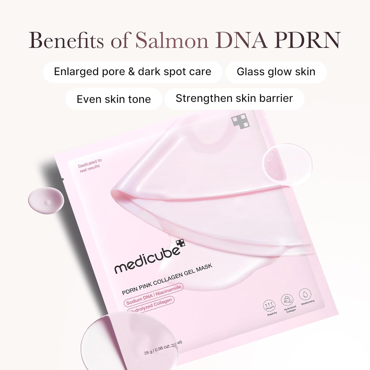 Pink Glass Glow Duo for Uneven Skin: Collagen Jelly Cream 110Ml and Salmon DNA PDRN Pink Collagen Jelly Gel Mask (4Ea)